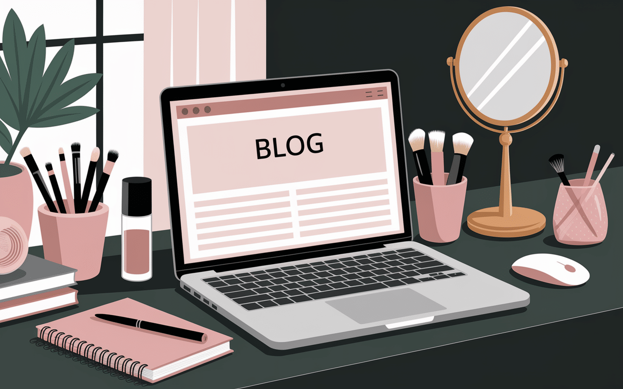 Ordinateur portable avec éléments beauté