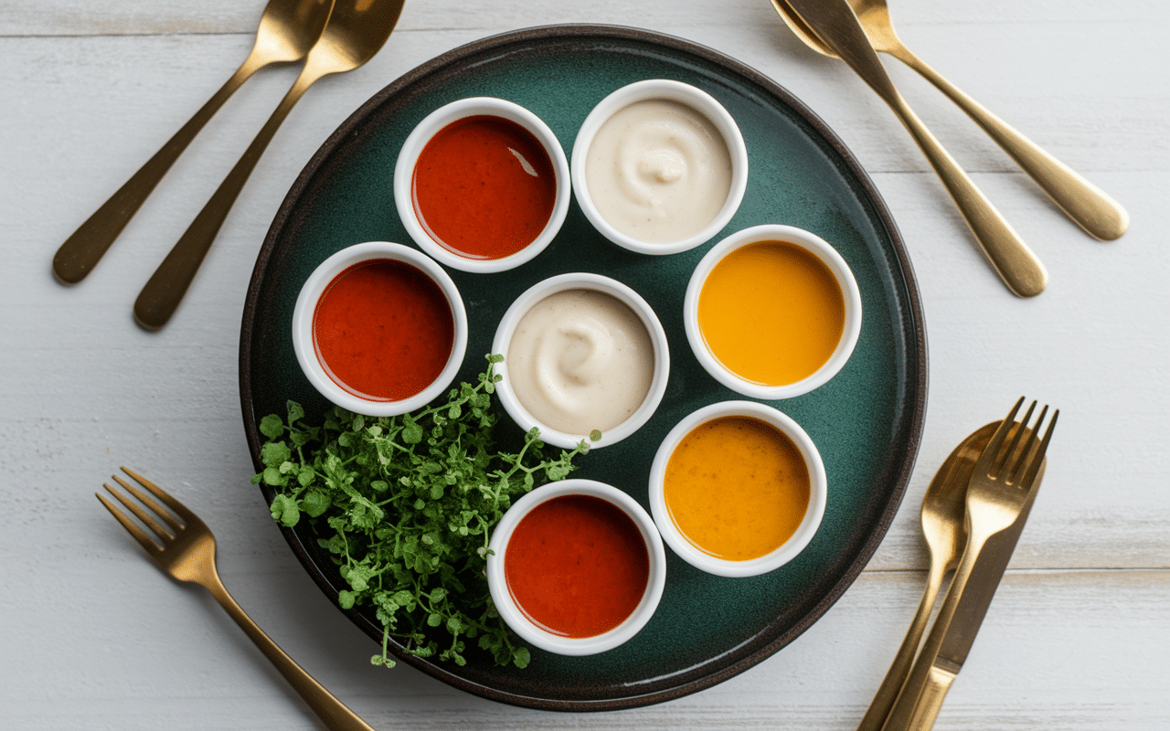 Diverses sauces pour accras de morue