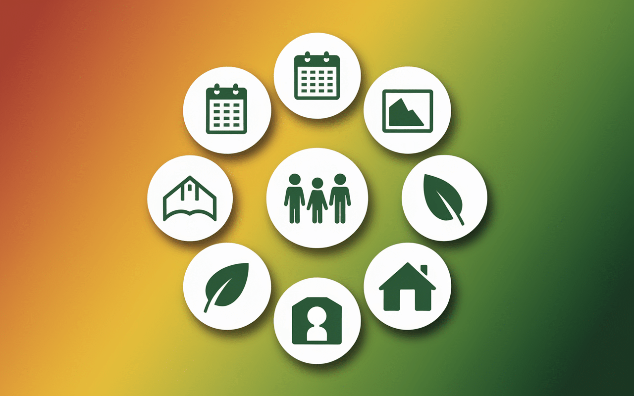 Icônes services de voyage en cercle