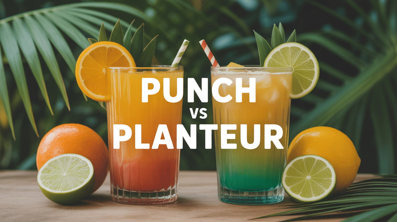 difference punch et planteur verres cocktails antillais