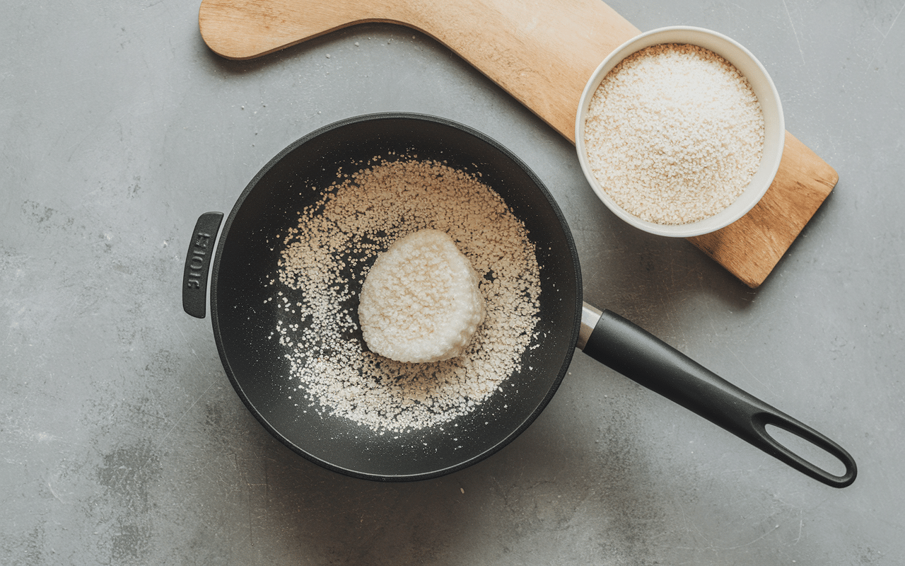 Cuisson galette tapioca bresilien poêle