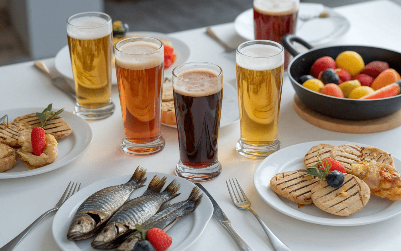 verres biere portugaise et plats typiques