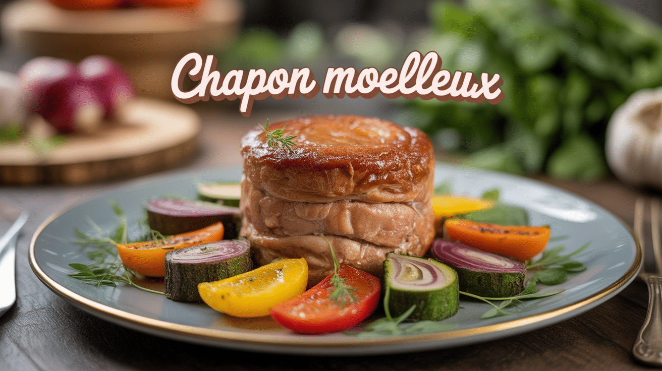 comment cuire un chapon pour qu'il reste moelleux chapon doré sur plat de service