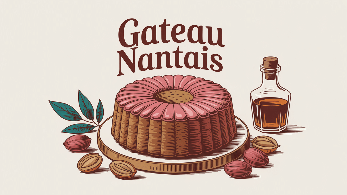 Gateau nantais sur plateau avec amandes et rhum