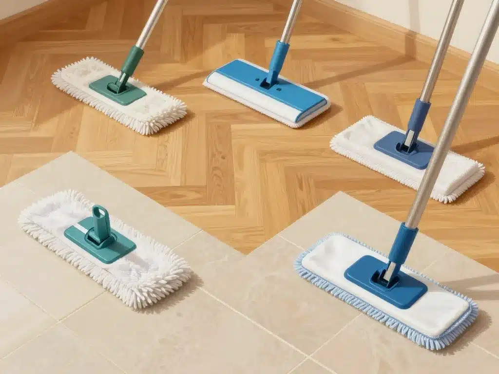 balai en microfibres adapté carrelage parquet et pierre