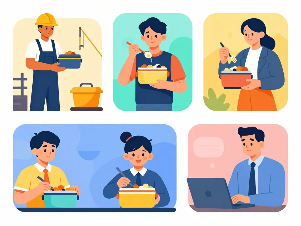 scène utilisateurs boîte repas isotherme chaud longue durée