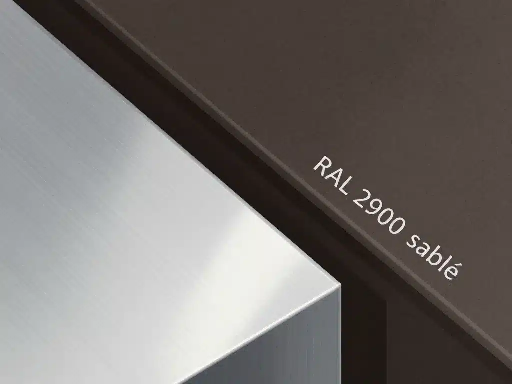 comparaison texture aluminium ral 2900 sablé