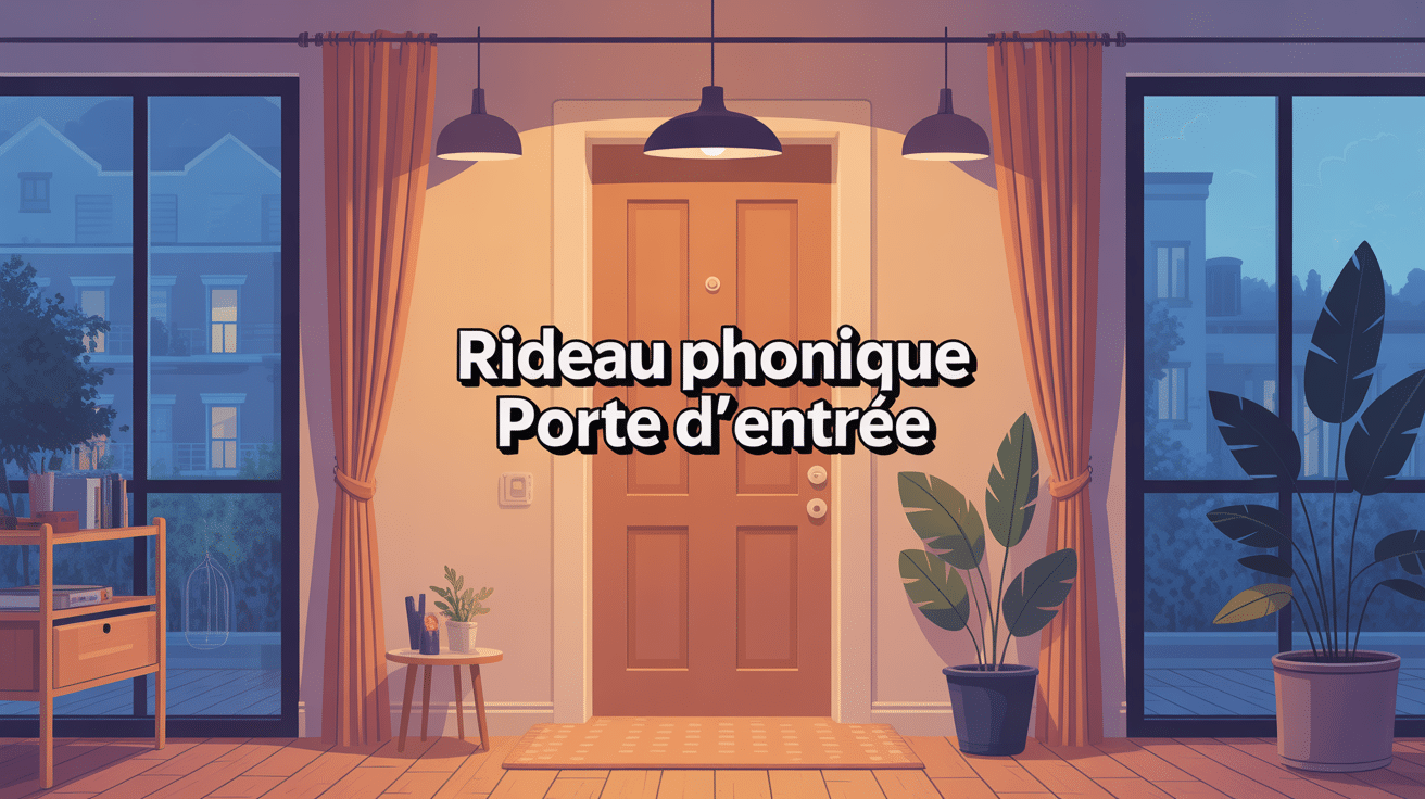 illustration rideau phonique porte d'entrée multicouche bloque bruits