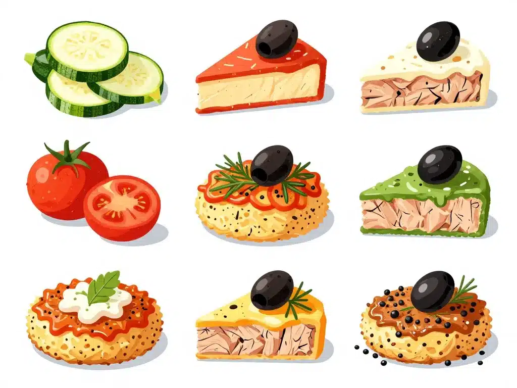 tranches cake au thon avec légumes et olives