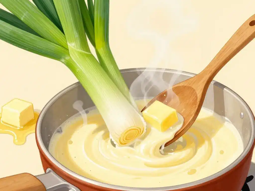 fondue de poireaux préparation et cuisson