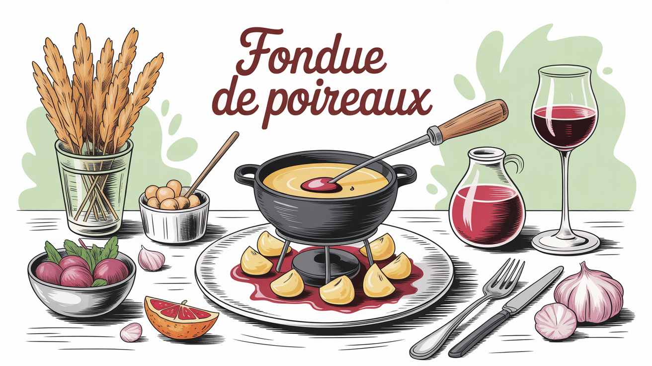 fondue de poireaux présentation gourmande