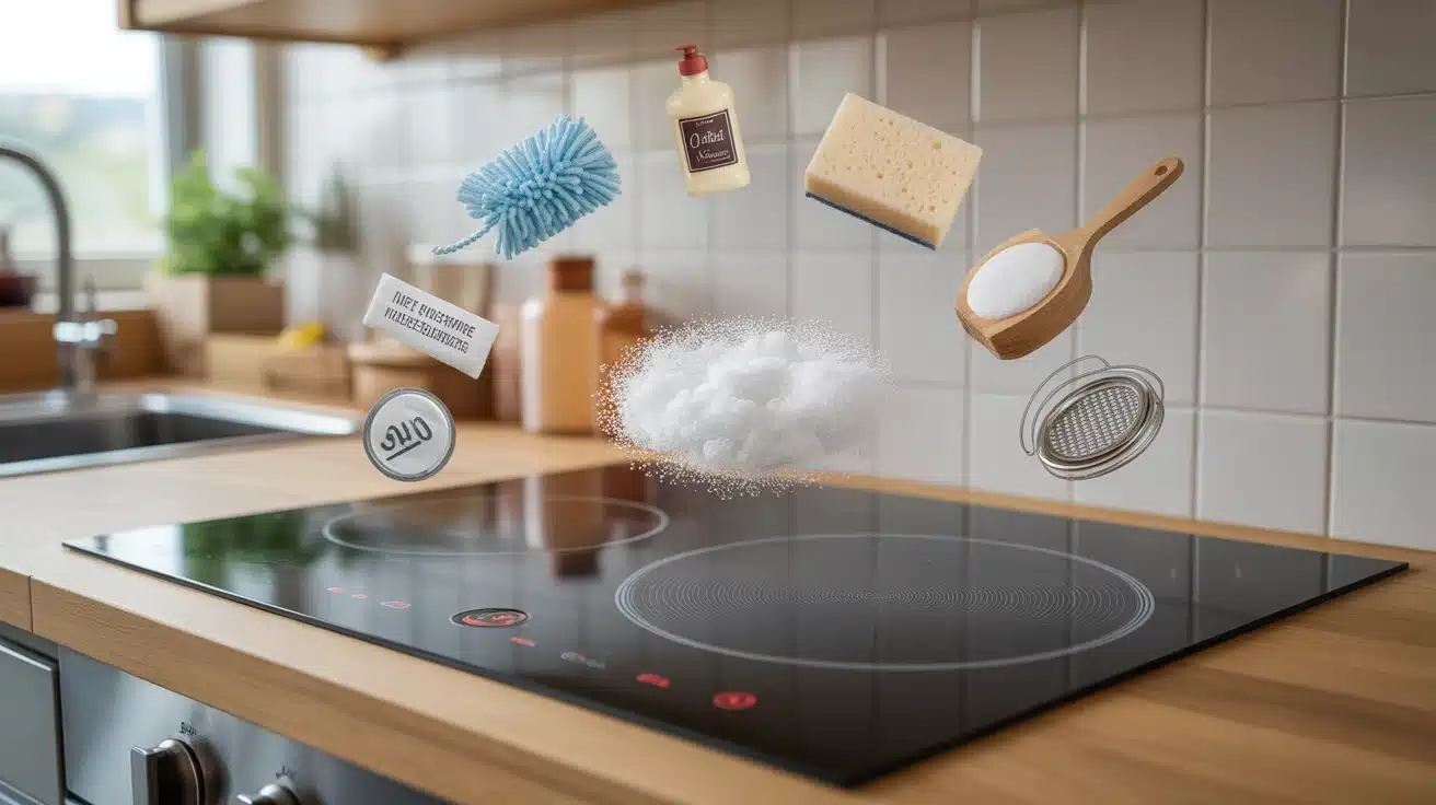 plaque à induction nettoyée sans rayures