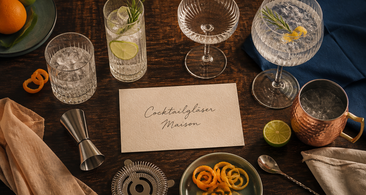 cocktailgläser variés sur table, accessoires de bar