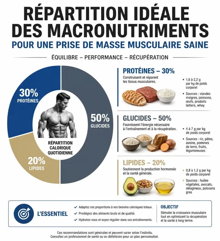 Répartition des macronutriments pour une prise de masse musculaire efficace