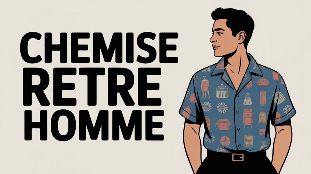 Homme en chemise retro homme motifs vintage