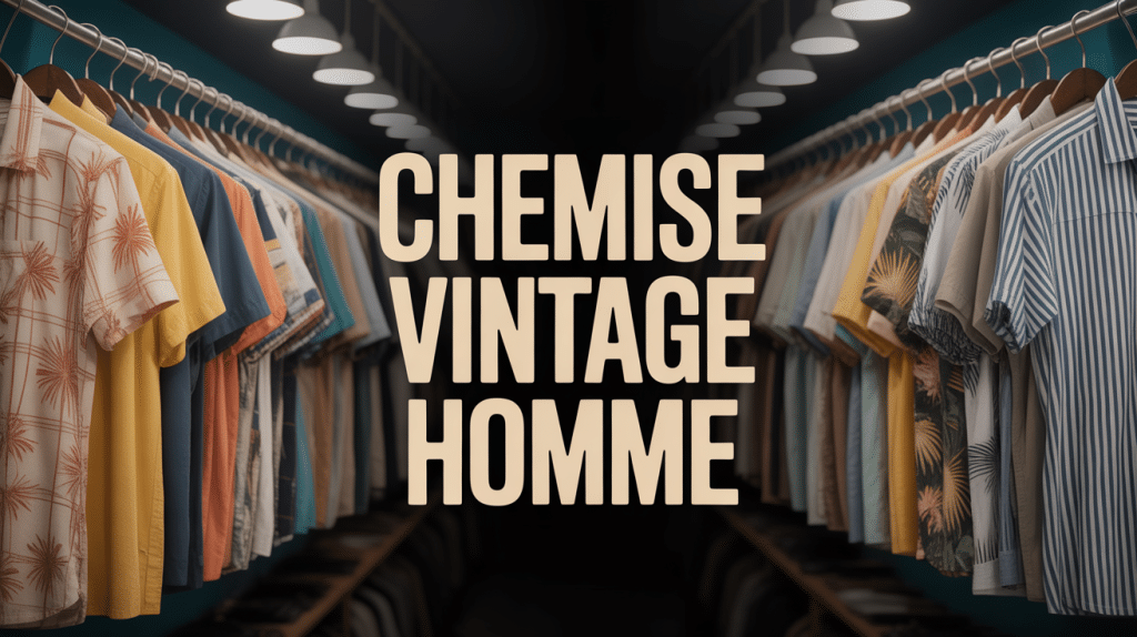 collection de chemises vintage homme suspendues