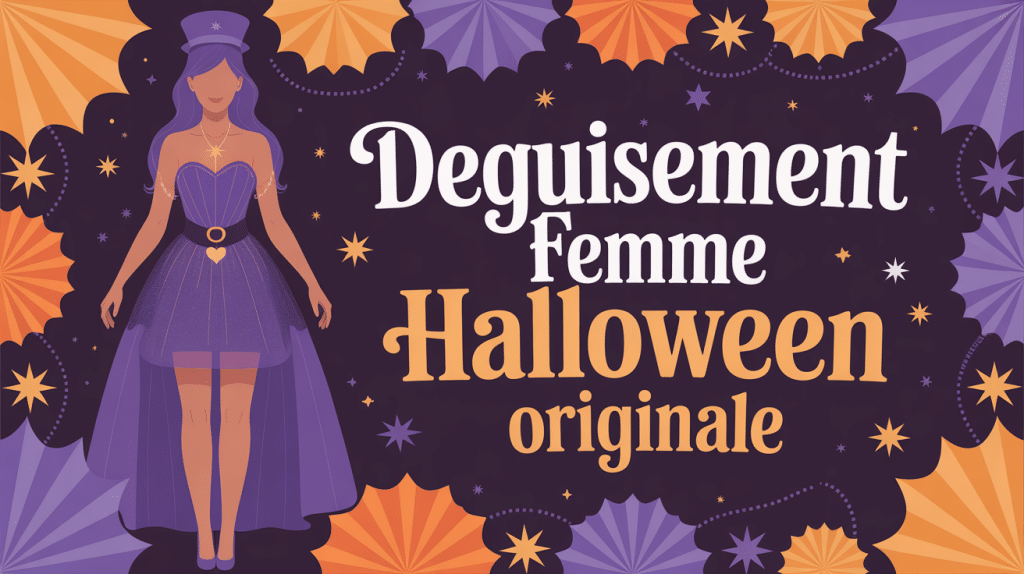 Illustration deguisement femme Halloween original festive