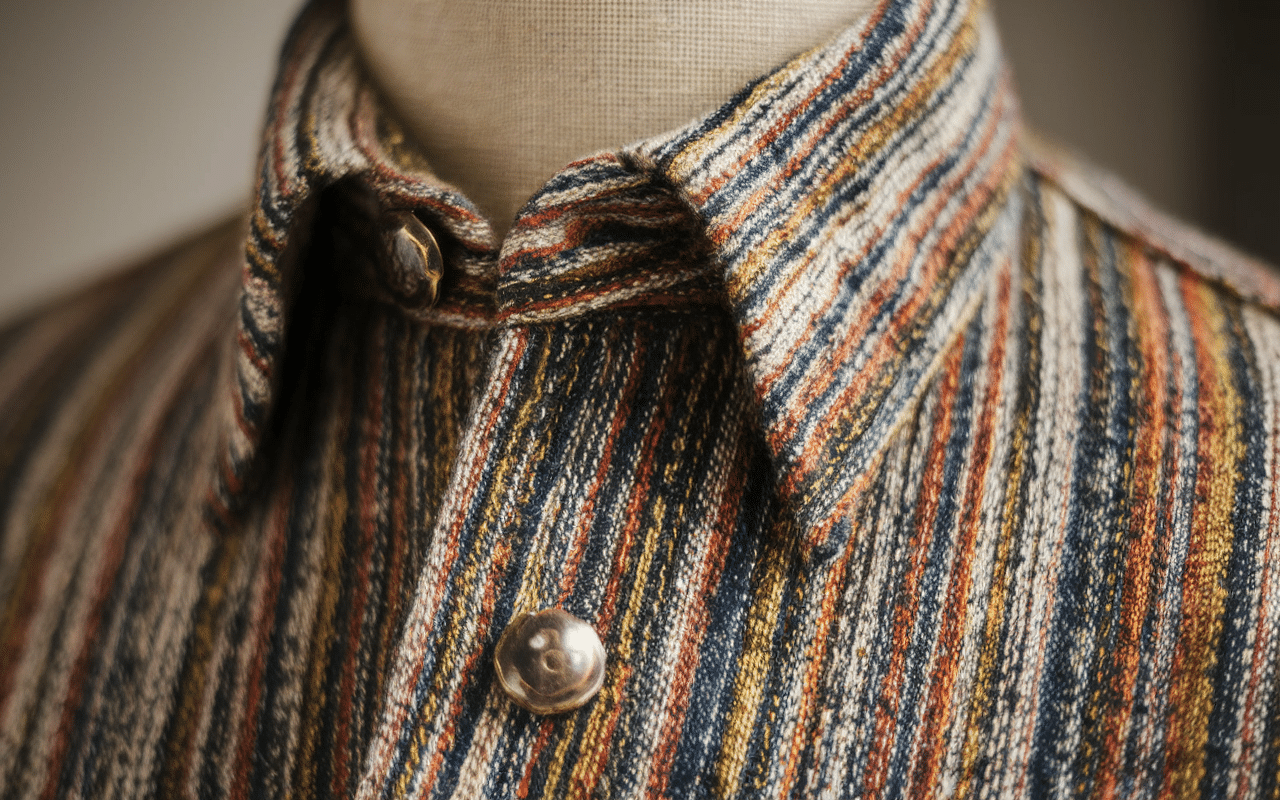détails couture chemise vintage homme