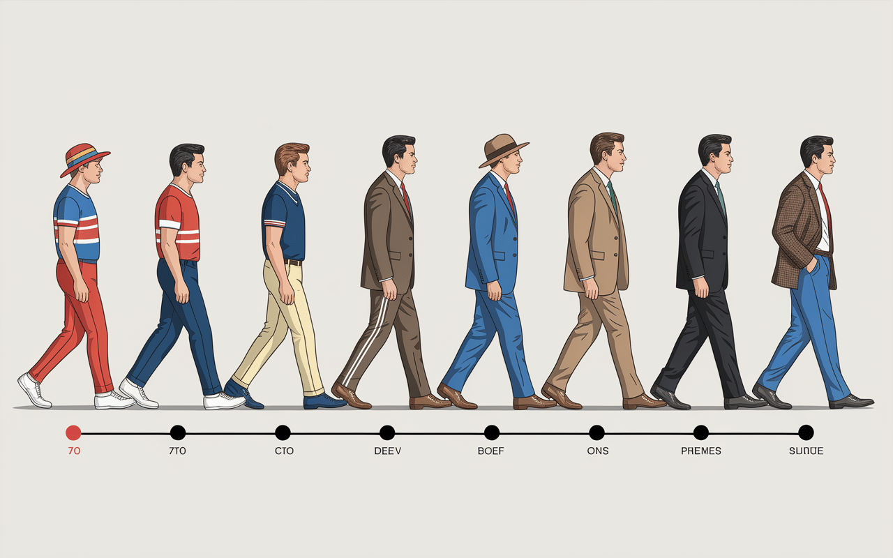 Timeline évolution bodies homme tendances sport à urbain