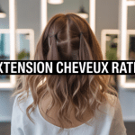 Extension cheveux raté abîmée vue de dos dans un salon