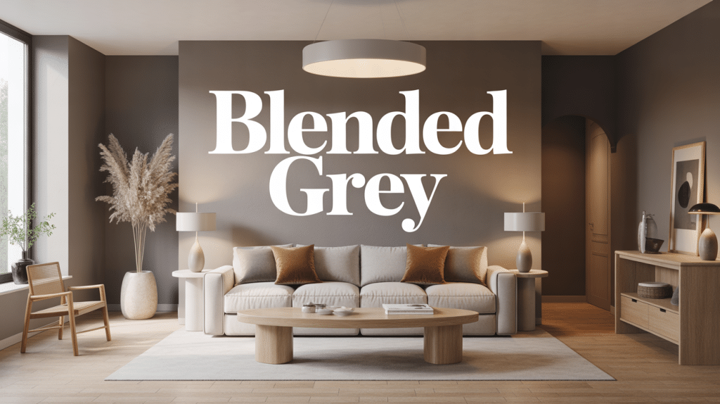 Salon contemporain murs blended grey design sophistiqué