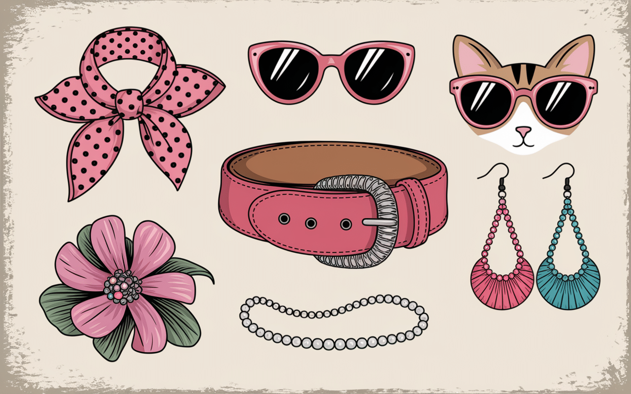 Look année 50 rockabilly femme accessoires rétro