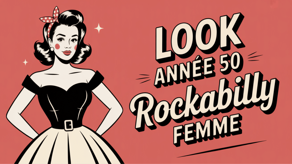 Look année 50 rockabilly femme robe swing accessoires vintage
