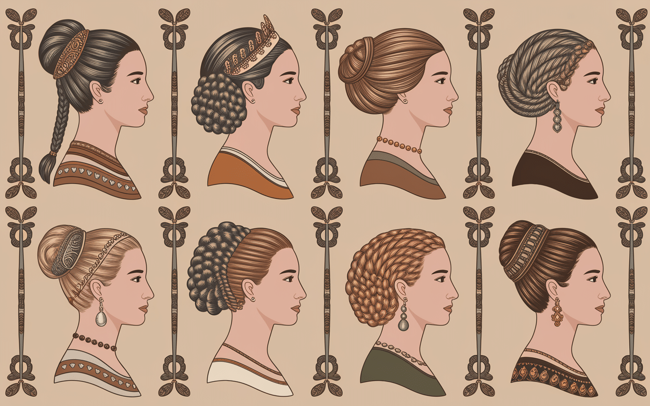 Evolution historique coiffure viking femme et tresses ornées