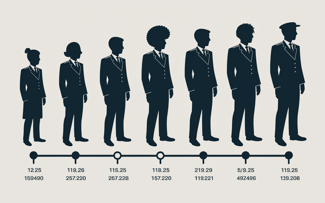 Evolution coupe militaire homme infographie