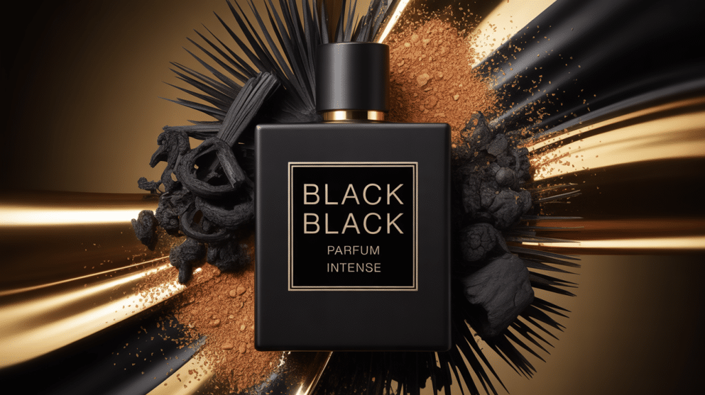 Parfum Black Black flacon noir mat et fumée