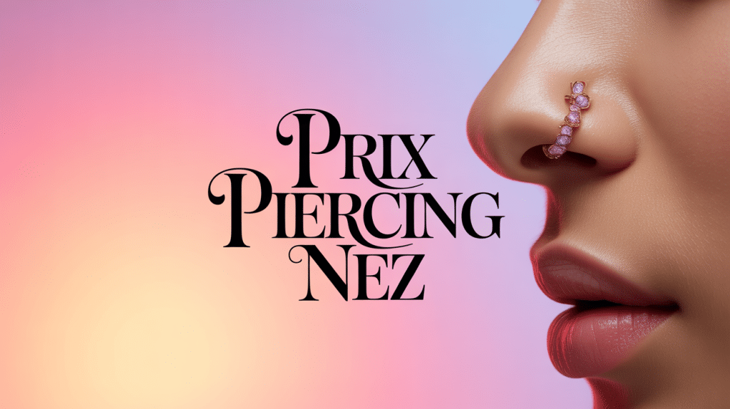 Gros plan nez femme piercing anneau doré prix