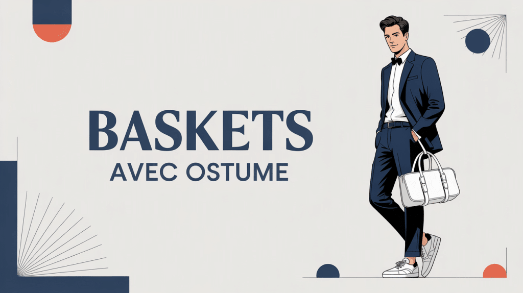 quelle basket avec un costume homme bleu baskets blanches