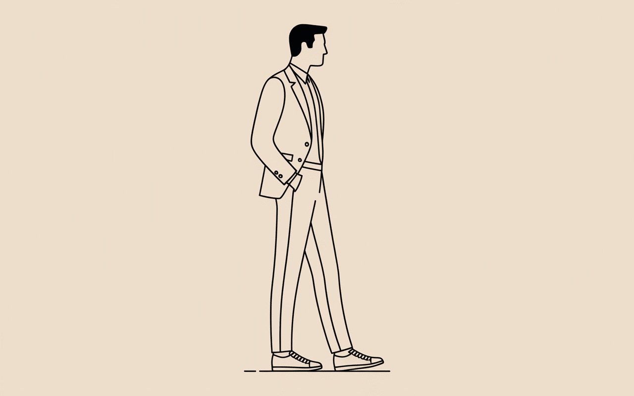 quelle basket avec un costume silhouette costume sneakers proportions