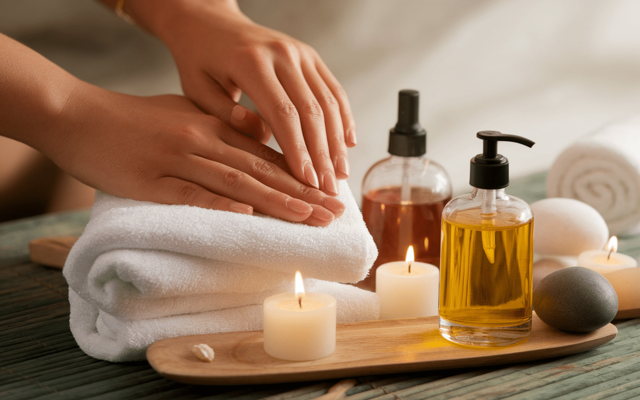 massage application huile essentielle monoi spa