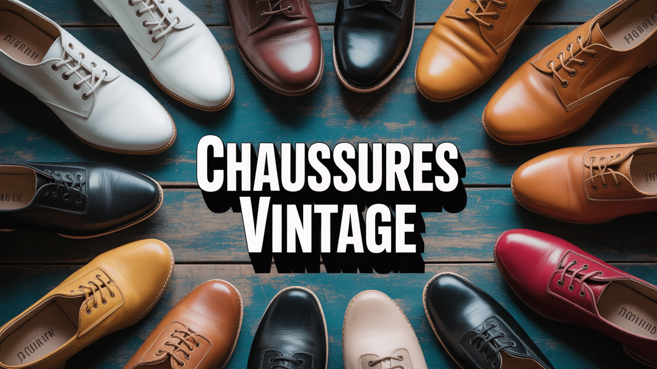 Vintage chaussures escarpins mocassins bottines sur bois