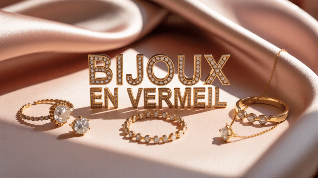 bijoux en vermeil dorés fond luxueux