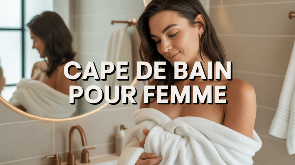 Femme élégante en cape de bain pour femme blanche moderne