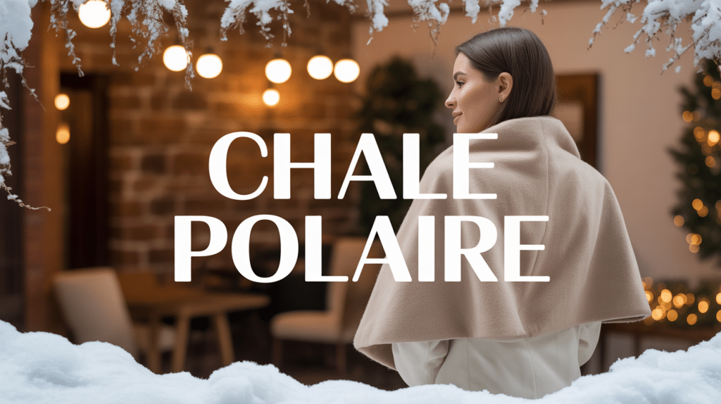 femme portant chale polaire beige en hiver