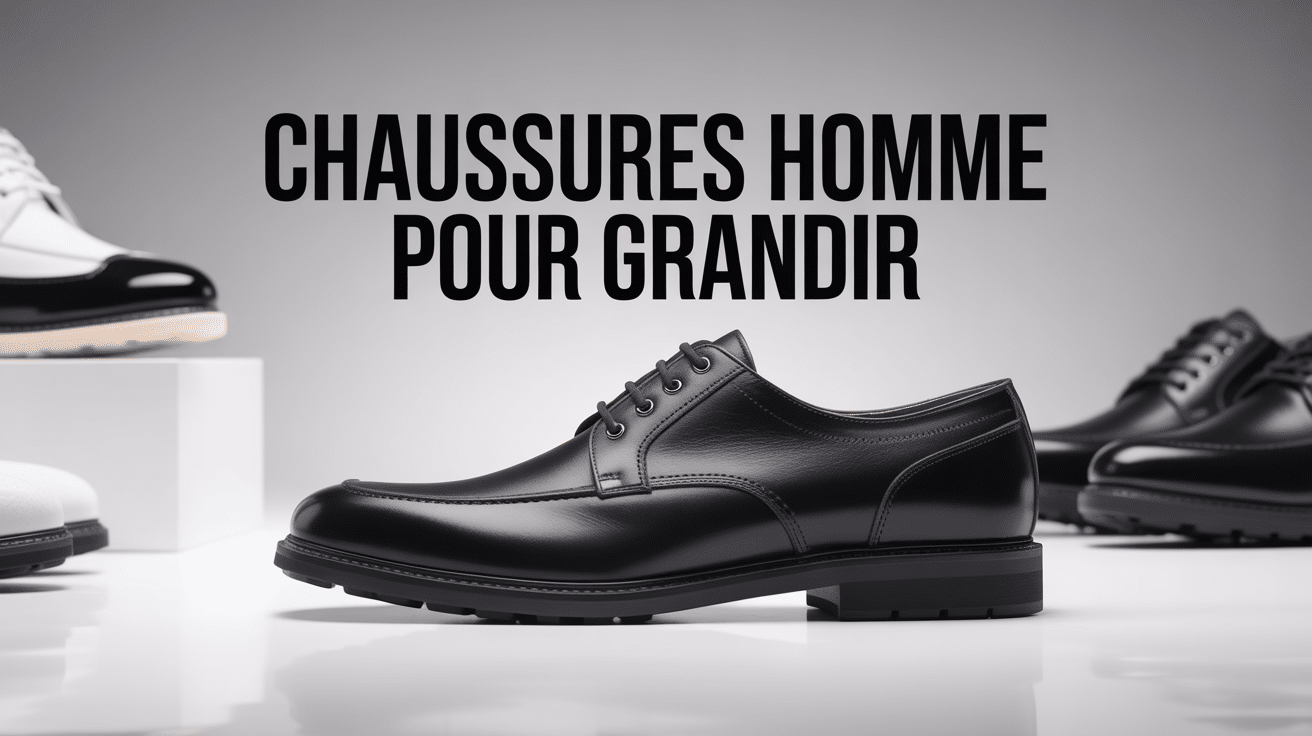 chaussure homme pour grandir noire élégante moderne