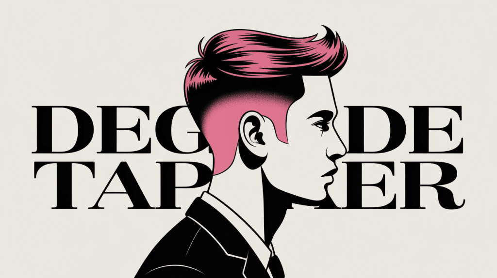 illustration degrade taper cheveux courts transition progressive