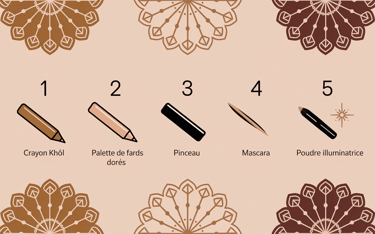 illustration étapes clés maquillage marocain