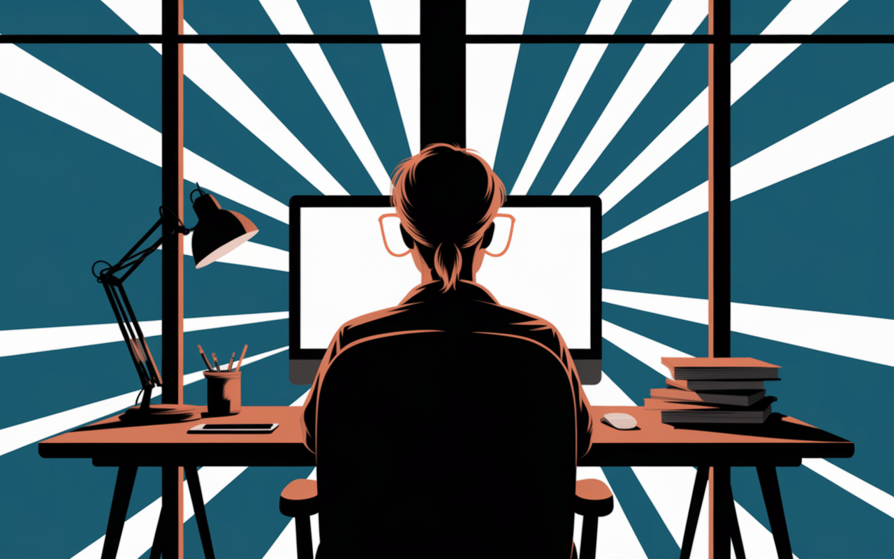 personne avec lunettes oranges devant écran