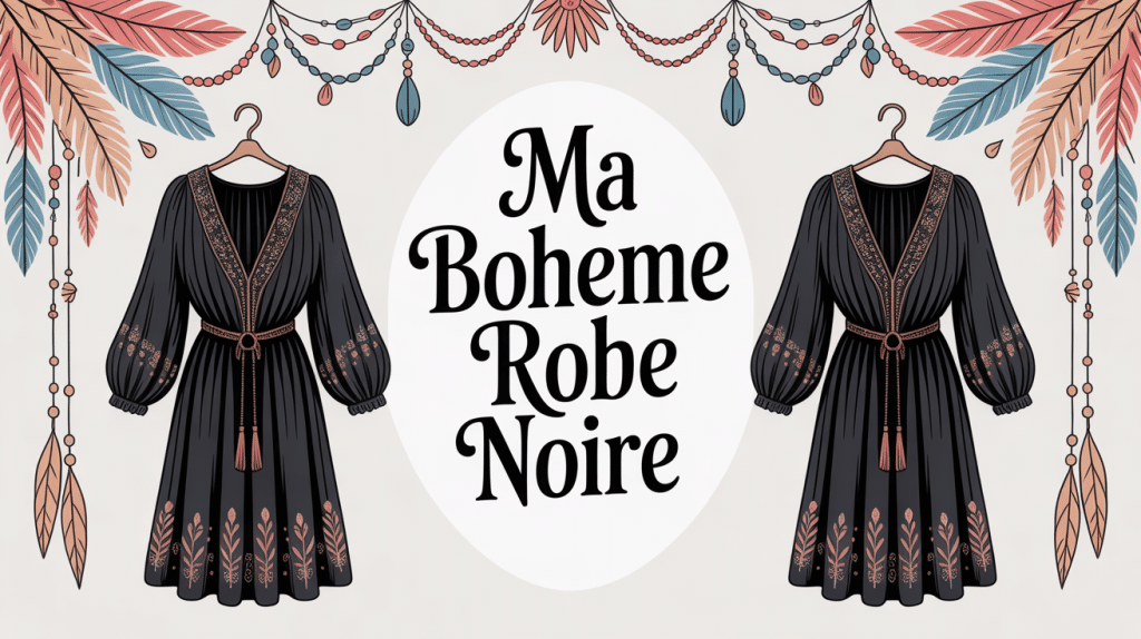 ma boheme robe noire fluide details bohemes