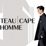 manteau cape pour homme noir élégant dans décor urbain