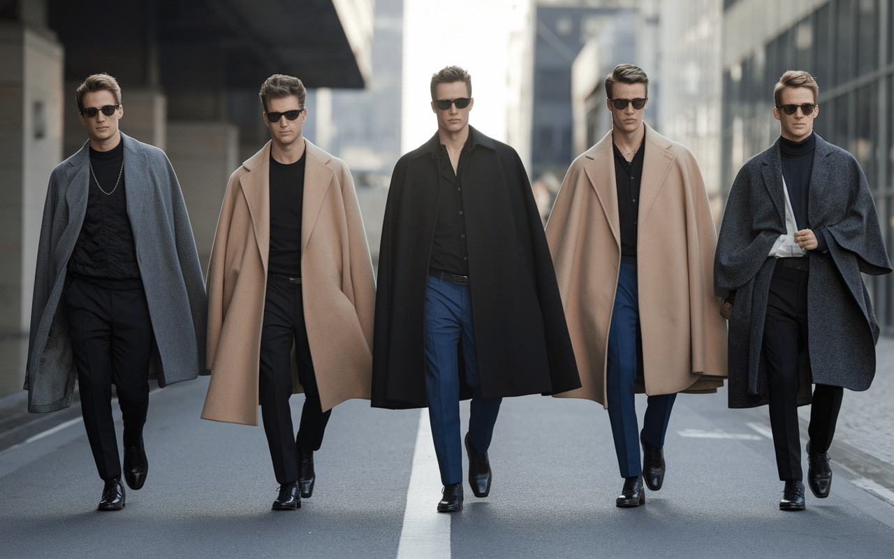 hommes avec différents manteaux cape pour homme modernité