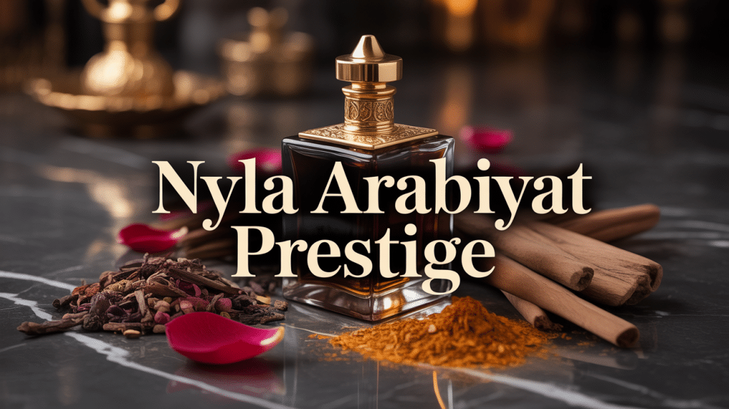 nyla arabiyat prestige parfum flacon luxe sur marbre