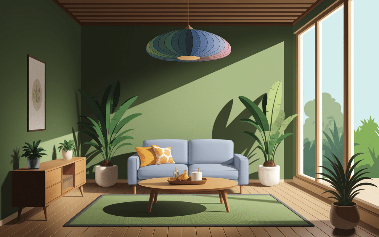 Ombrelle japonaise suspendue décoration zen moderne