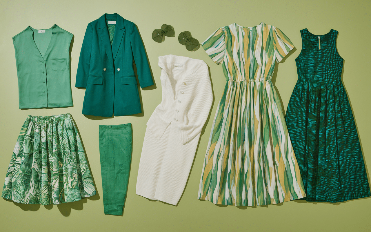 Nuances vertes tenue saint patrick femme tissus vêtements