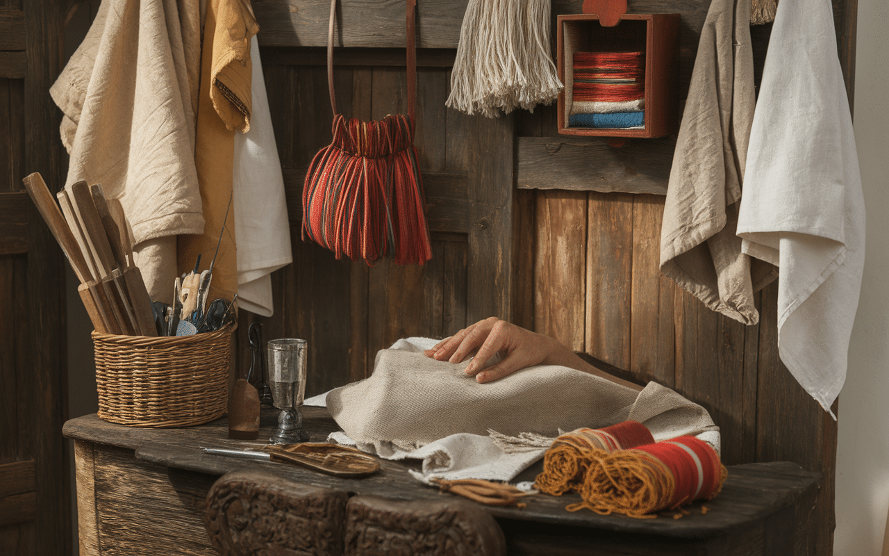 atelier artisan cousant pantalon thailandais coton naturel