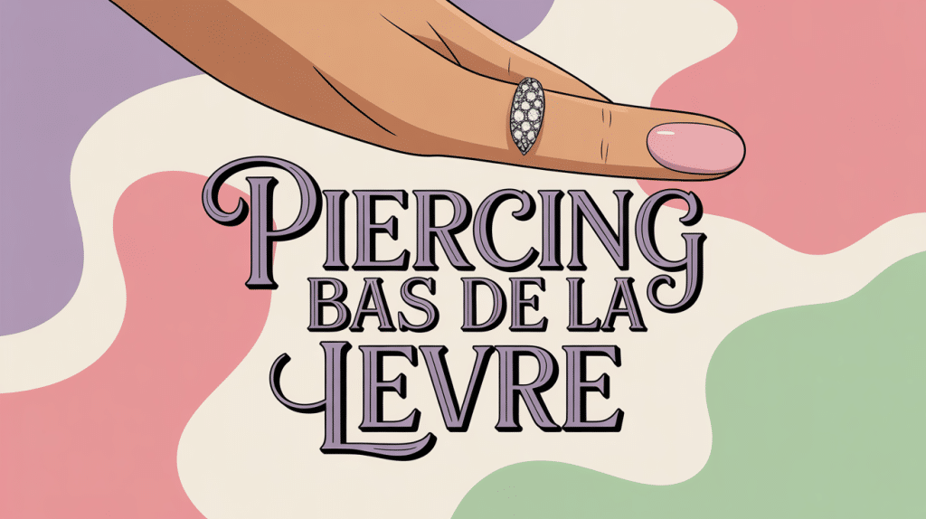 Image piercing bas levre bijou brillant sur fond moderne